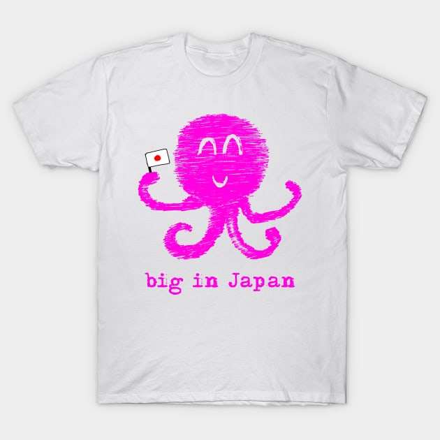 Kawaii hentai octopus – Big in Japan (fuchsia on white) T-Shirt by LiveForever